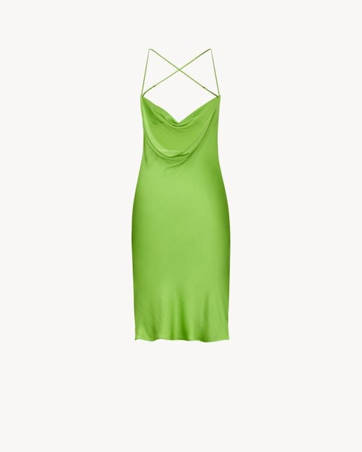 Saint Laurent Green Backless Cowl Dress