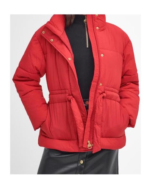 Barbour Red Cindy Puffer Jacket