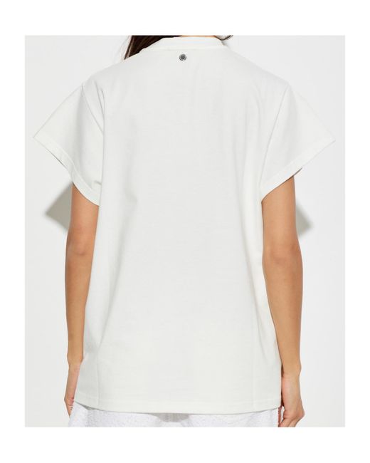 Stella McCartney White Lace-Detailed Crewneck T-Shirt