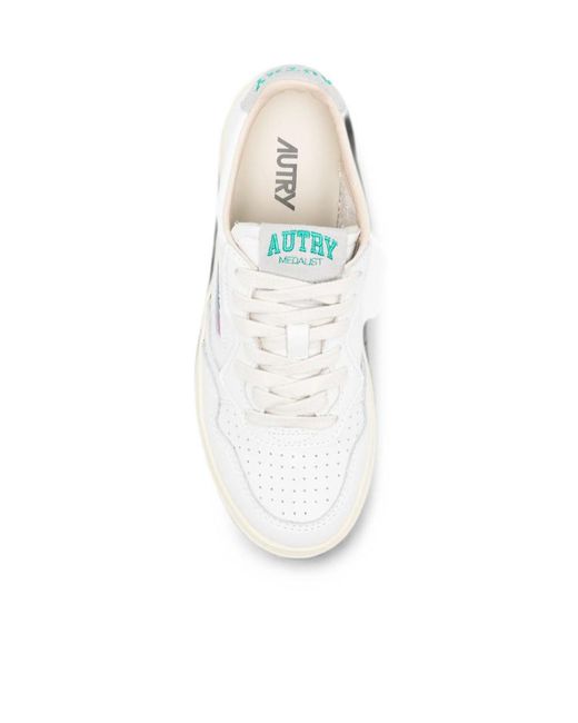 Autry White Medalist Panelled Leather Sneakers