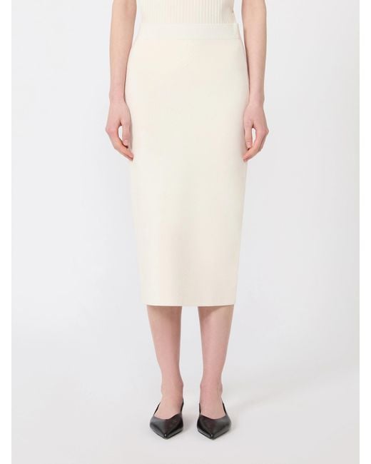 Max Mara White Pencil Skirt
