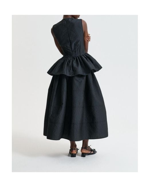 CECILIE BAHNSEN Blue Cbdaimi Crinkled Peplum Top