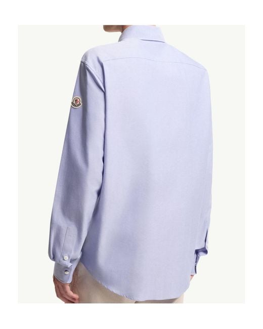 Moncler Blue Cotton Shirt for men