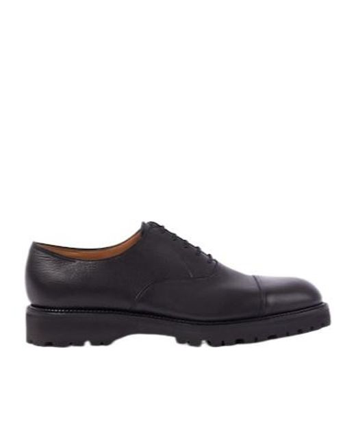 John Lobb Blue Platform Oxford Shoes for men