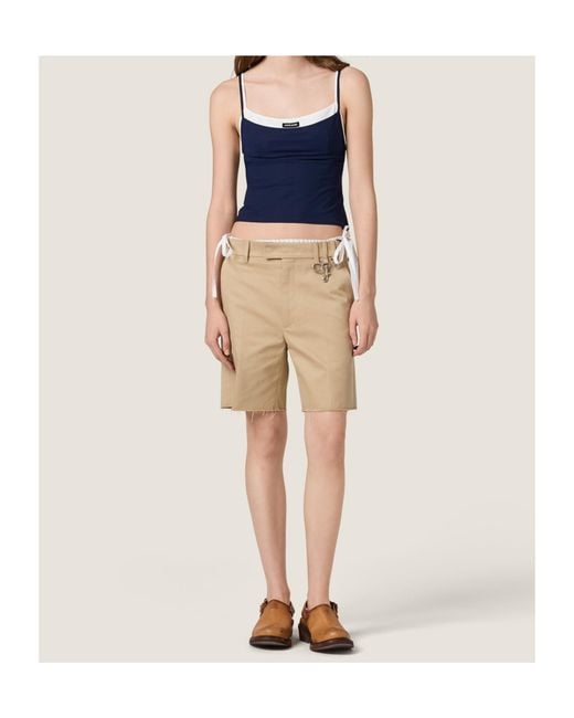 Miu Miu Blue Stretch Jersey Top