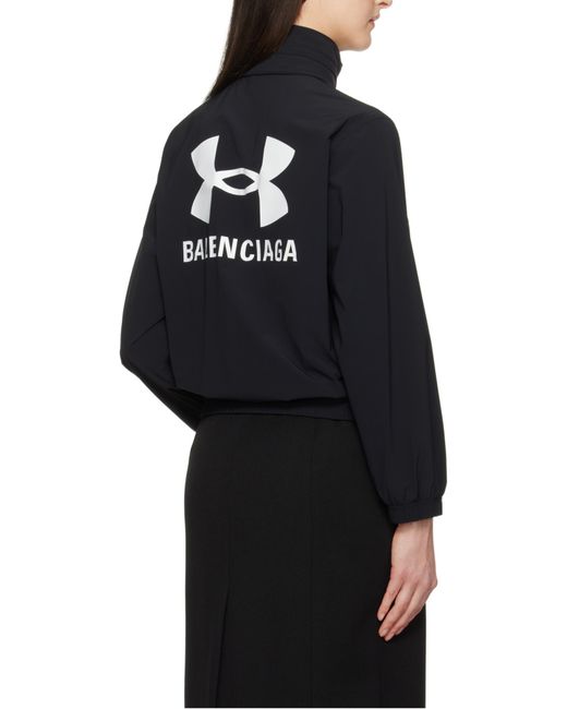 Balenciaga Blue Under Armour Logo Printed Zip-Up Windbreaker