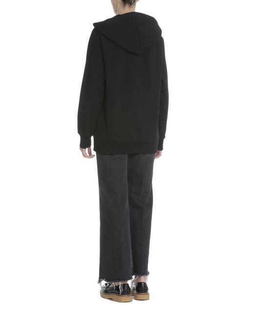 Burberry Black Embroidery Logo Hooded Hooded Hoodie