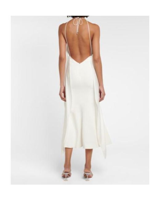 David Koma White Halterneck Midi Dress