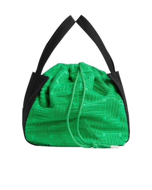Bottega Veneta Green Report Jacquard Towel Travel Bag for men
