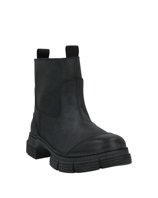 Ganni Black Solid Color Rubber Rain Boots
