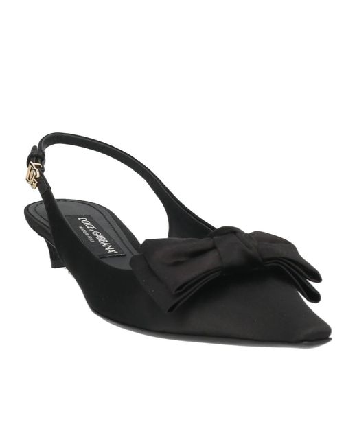 Dolce & Gabbana Black Bow Decorated Thin-Heeled Shoes