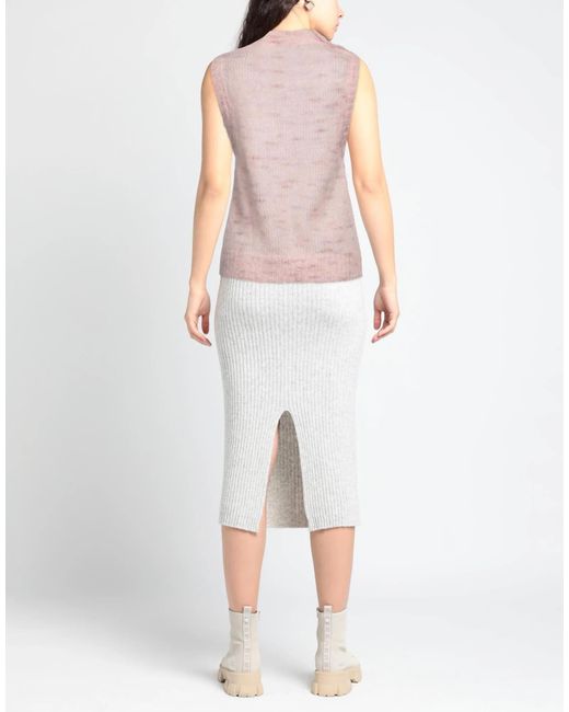 Ganni Pink Fashion Solid Color Sleeveless Knit Tank Top