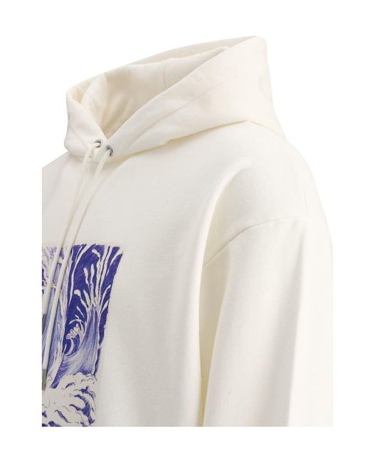 Céline White Loose Wave Hoodie for men