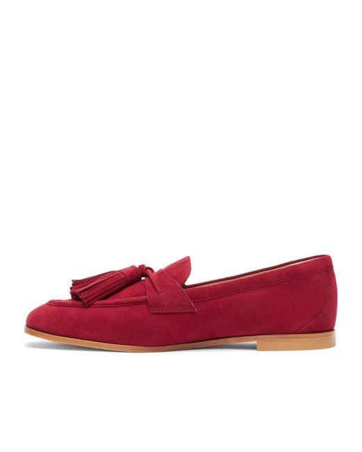 Stuart Weitzman Red Lindi Tassel Loafers
