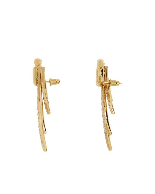 Ferragamo Metallic Ferragamo Eyewear Crystal Drop Earrings