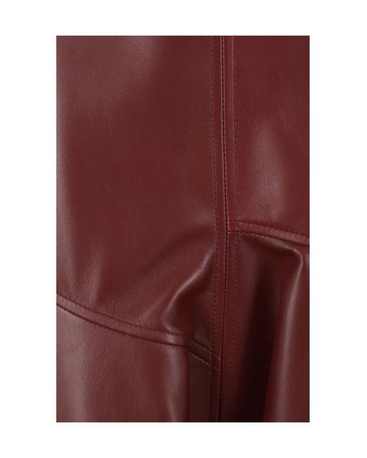 Bottega Veneta Purple Pleated Leather Skirt