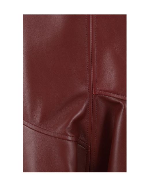Bottega Veneta Purple Pleated Leather Skirt