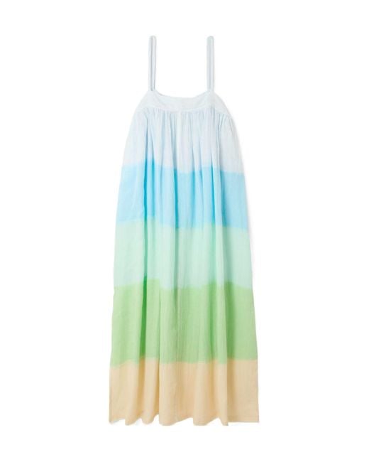 Lemlem Blue Cotton-Gauze Midi Dress