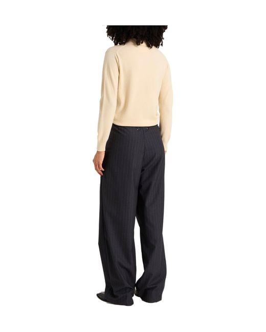 Maison Margiela Natural Solid Color Wool Knit Sweater