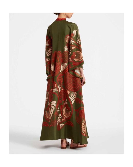 LaDoubleJ Multicolor Magnifico Botanical-Print Silk Dress