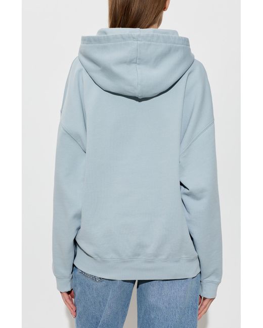 Anine Bing Blue Logo-Patch Hoodie