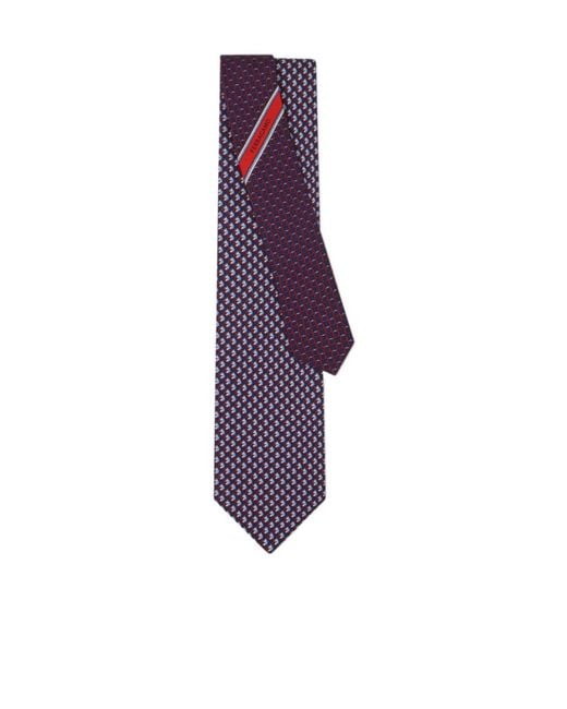 Ferragamo Purple Ferragamo Pegasus Print Tie for men