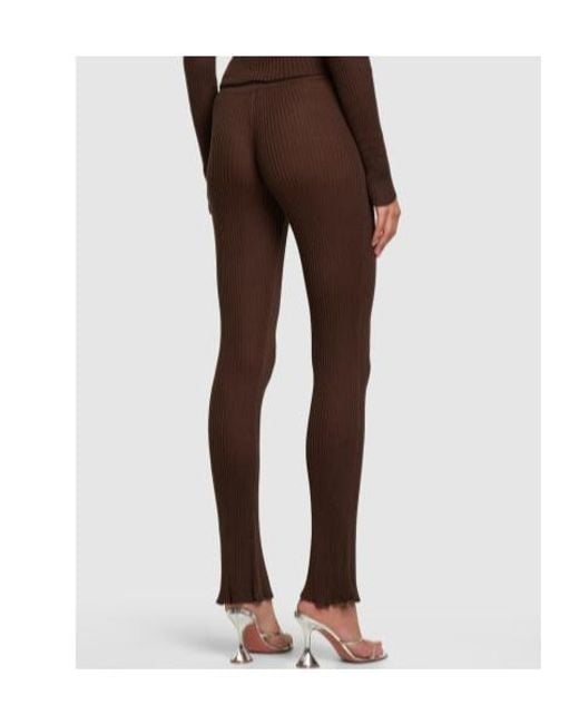 Magda Butrym Brown Rib Elastic Waist Casual Pants