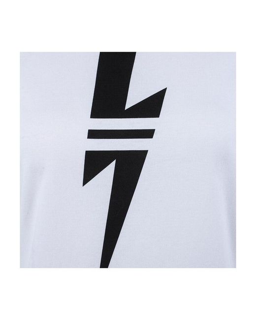 Neil Barrett White Lightning Printed Logo T-Shirt