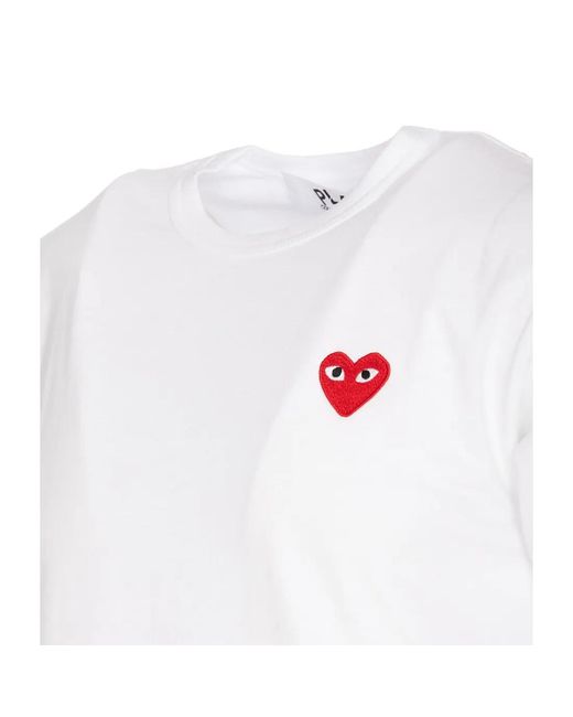 COMME DES GARÇONS PLAY White Comme Des Garçons Play Logo Patch Crewneck T-Shirt for men