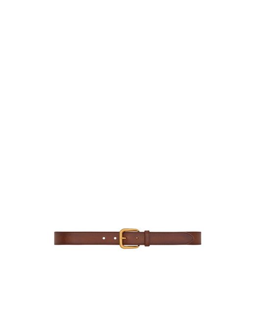Saint Laurent White Rectangular Buckle Belt for men
