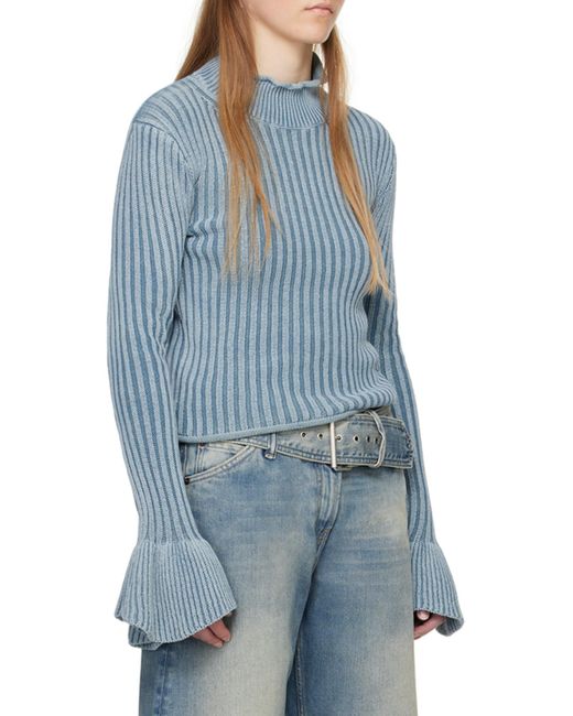 Acne Blue Ruffled Sleeved Jumper