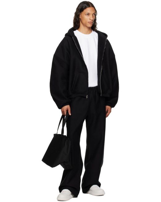 Alexander Wang Black Logo-Embossed Straight-Leg Track Pants for men