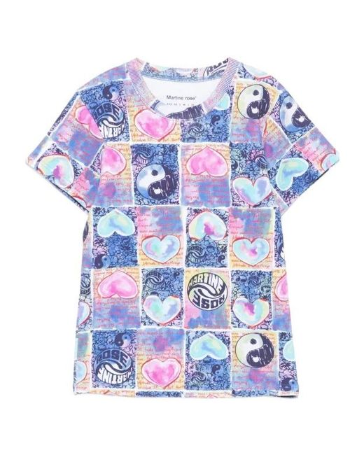 Martine Rose Blue Graphic-Print T-Shirt for men