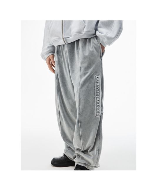 Alexander Wang Gray Elastic Waist Drawstring Sweatpants for men