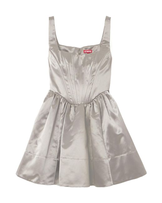 Staud Gray Landscape Mini Dress