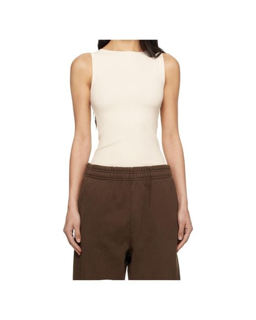 Entire studios Brown Off- Boat Neck Top