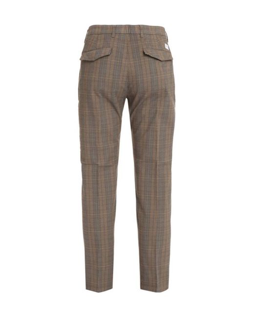 Department 5 Gray Checked Tailored Trousers for men