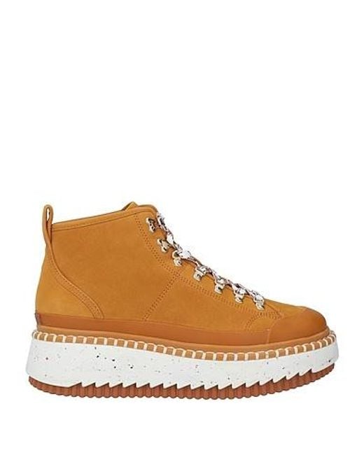 Chloé Brown Simple Platform Leather Boots