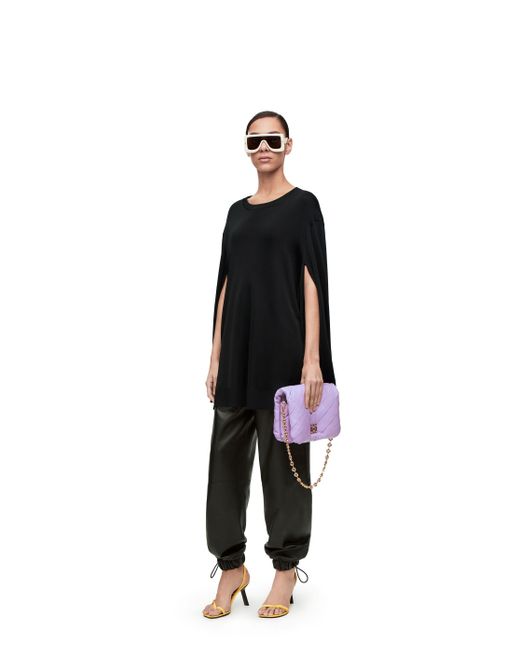 Loewe Purple Puffer Goya Woven Shoulder Bag