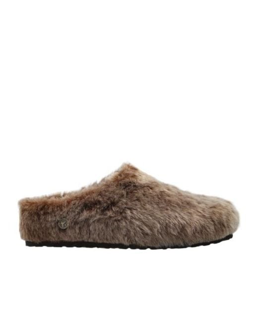 Birkenstock Brown Amsterdam Wrapped Shearling Os Slides
