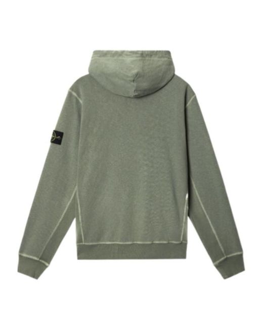 Stone Island Green Zip-Up Hooded Jacket for men