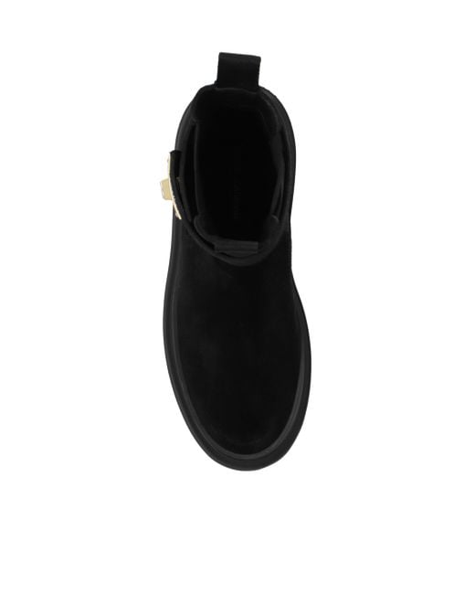Dolce & Gabbana Black Dg Logo Plaque Ankle Boots