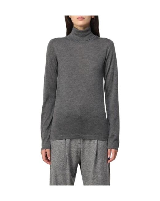 Brunello Cucinelli Gray High-Neck Sweater