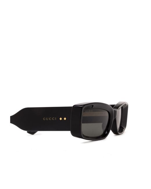 Gucci Black Eyewear Rectangular Frame Sunglasses