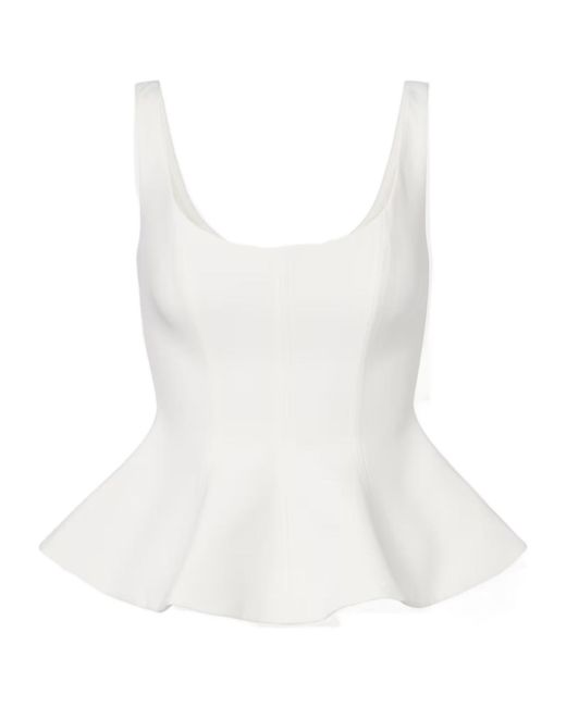 Roland Mouret White Ruffled Top