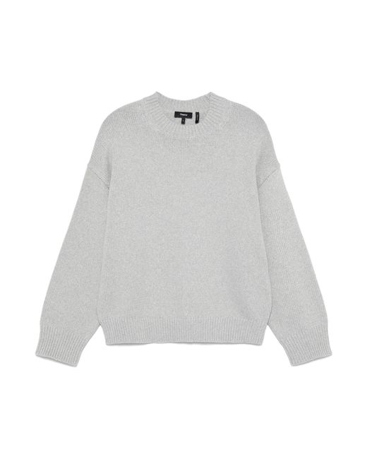 Theory White Crewneck Knitted Jumper