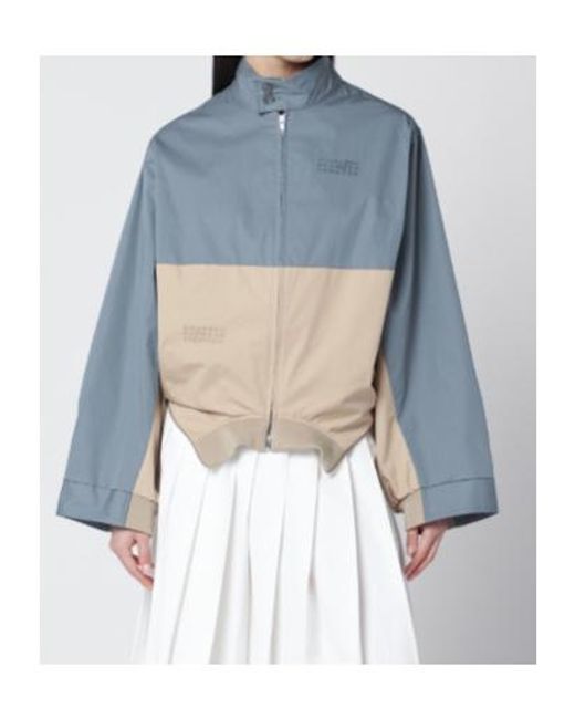 MM6 by Maison Margiela Blue Colourblock High Neck Jacket