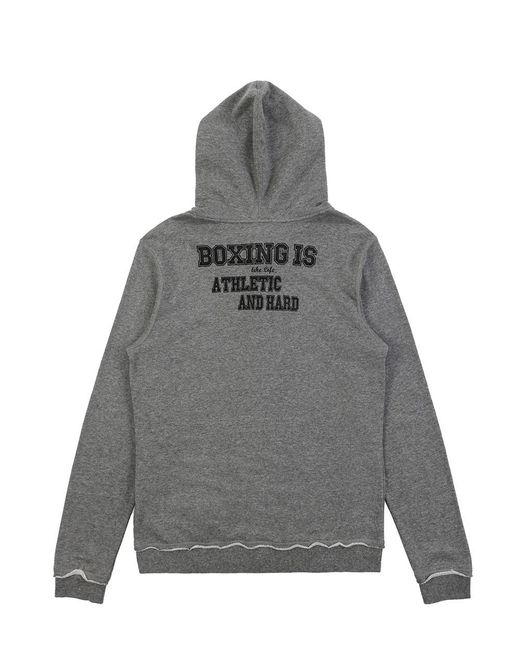 EA7 Gray Letter Printed Hooded Sweater for men