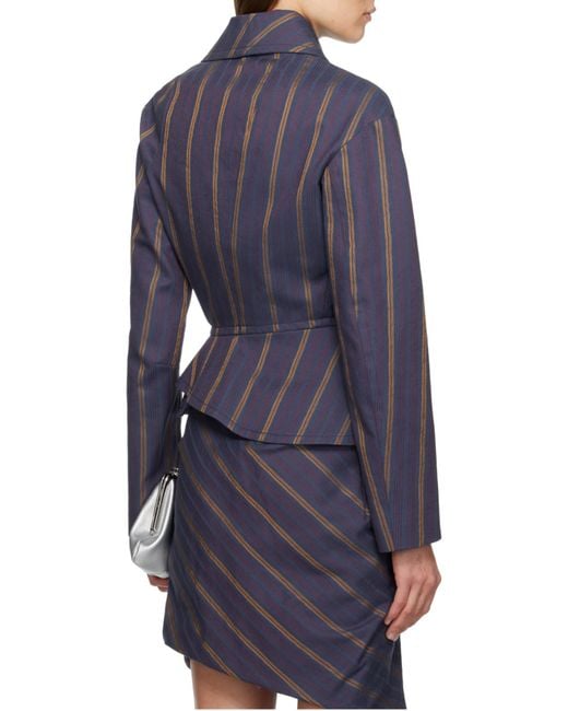 Vivienne Westwood Blue Striped Button-Up Jacket