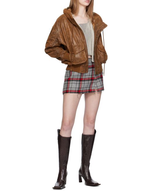 R13 Red Plaid Skirt